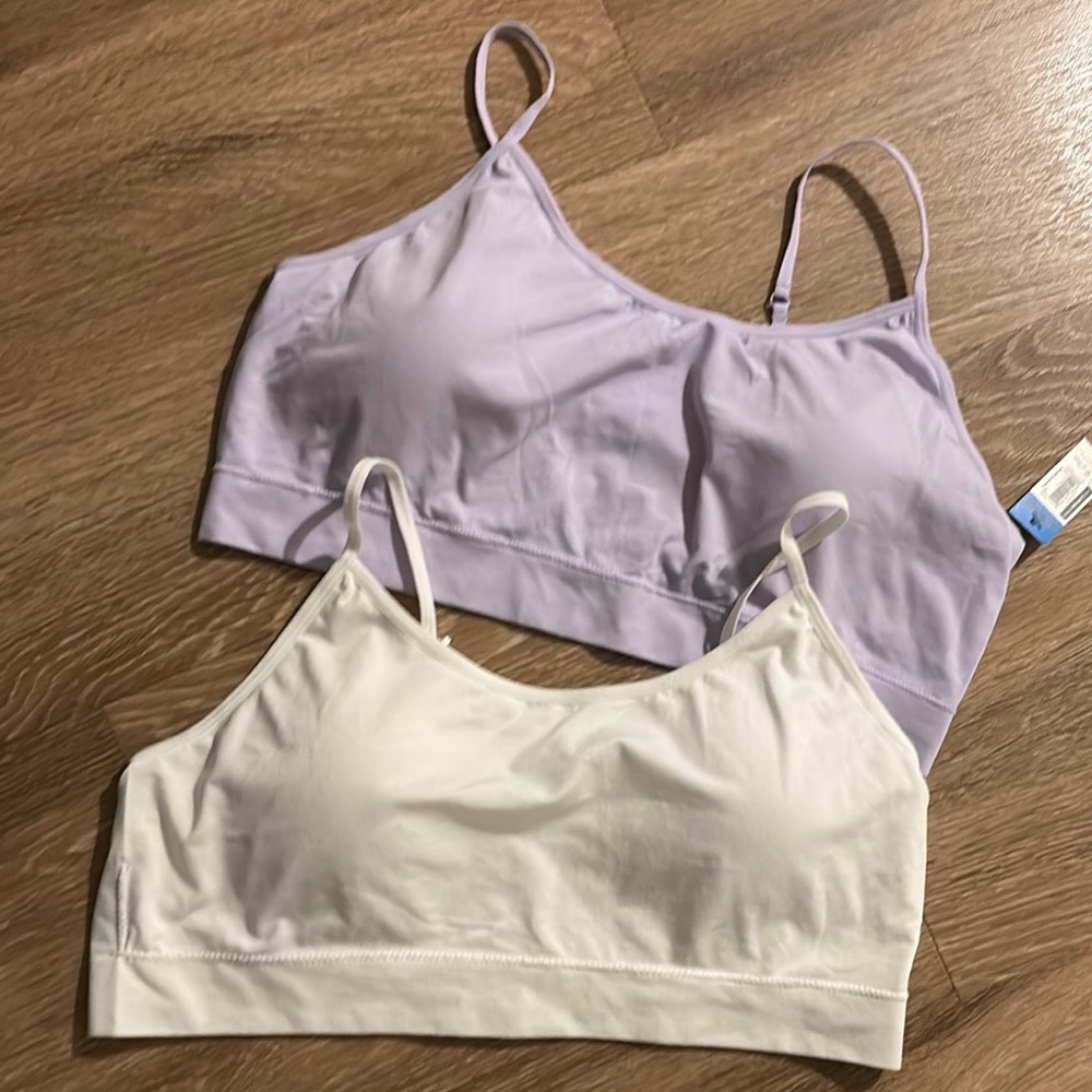 Women's Lavender and White Bralette Set